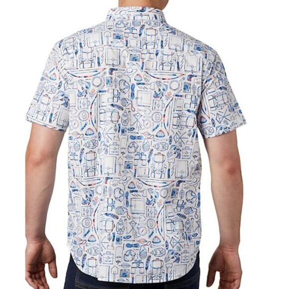 NWT COLUMBIA Men's Rapid Rivers Printed Short Sleeve Shirt Sz Small - Picture 5 of 9